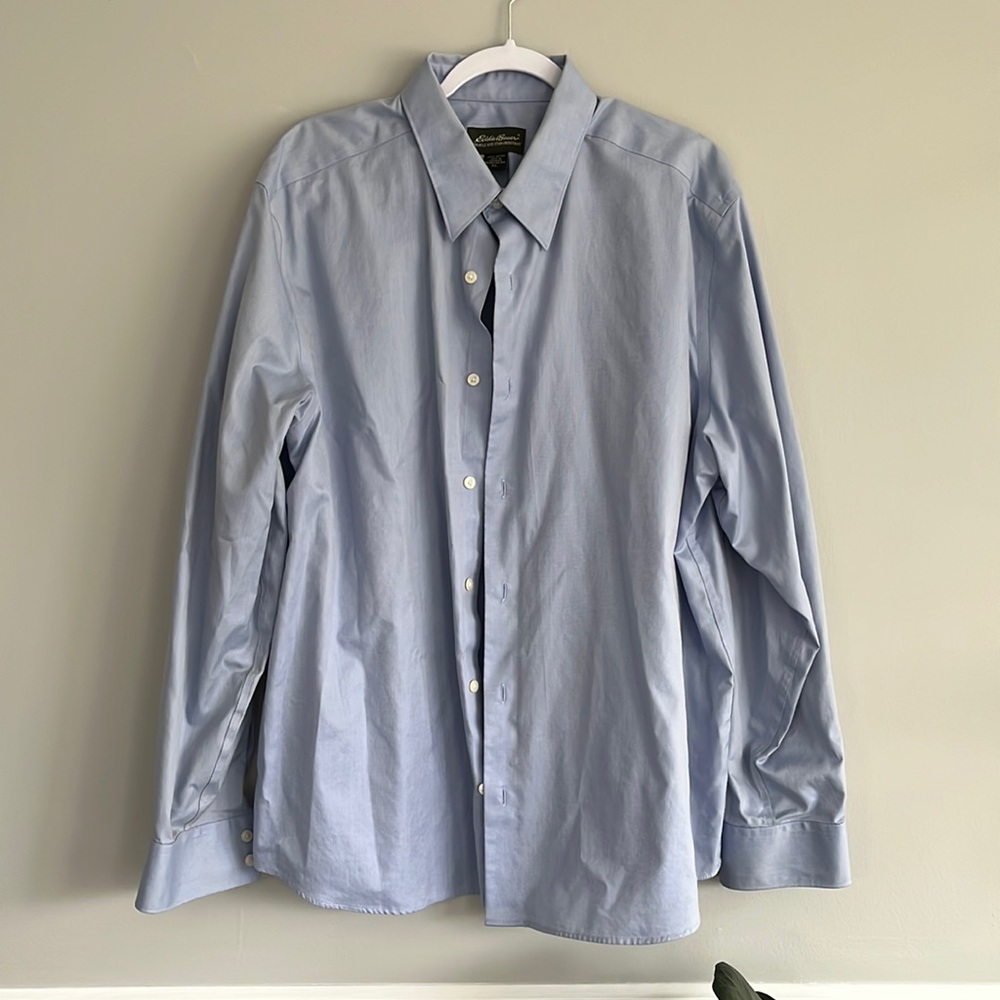 Light blue long sleeve Eddie Bauer dress shirt